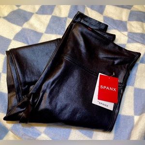 NWT SPANX Faux Leather Leggings XS